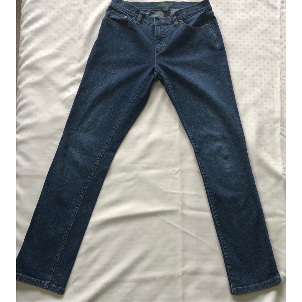 Lauren LRL jeans white print, EXCELLENT condition